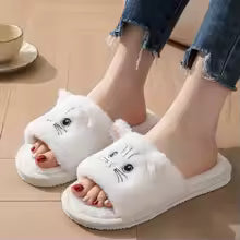 Pantufa Feminina Gatinho Bordado Maciez