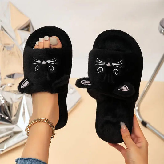Pantufa Feminina Gatinho Bordado Maciez